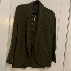 New Talbots petite green cardigan cable back